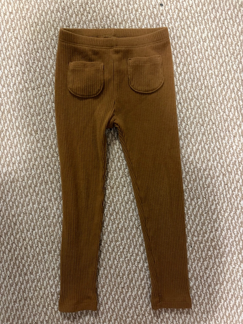 Girls size 4T Old Navy Brown Ribbed Leggings with Front Patch Pockets